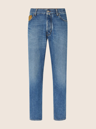 Sean Regular 5 Pocket Jeans in Medium Blue Soft Denim