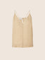 Beige Ramie Mousseline Top with Rhinestones | Jacob Cohën