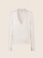 Cropped Long-Sleeve Sweater in Ecru Cashmere | Jacob Cohën