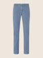 Bobby Slim Chino Pants in Periwinkle Stretch Linen and Cotton Chevron | Jacob Cohën