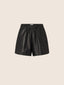 Julie Wide Shorts in Black Nappa Leather | Jacob Cohën