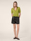 Julie Wide Shorts in Black Nappa Leather | Jacob Cohën