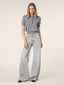 Short-Sleeve Polo Shirt in Grey Mélange Wool with Rhinestones | Jacob Cohën