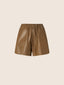 Julie Wide Shorts in Military Green Nappa Leather | Jacob Cohën