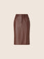Fitted Skirt in Brown Nappa Leather | Jacob Cohën