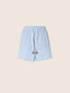 Julie Wide Shorts in Fluid White and Light Blue Striped Poplin | Jacob Cohën