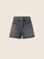 Britney Wide Bermuda Shorts in Grey Cotton and Lyocell Denim | Jacob Cohën