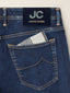 Jean Bard en denim luxe super stretch bleu foncé, coupe regular-slim, 5 poches | Jacob Cohën