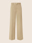 Isabel Straight Pants in Beige Slubbed Cotton and Linen Canvas | Jacob Cohën