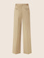 Isabel Straight Pants in Beige Slubbed Cotton and Linen Canvas | Jacob Cohën