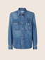 Overshirt in Medium Blue Soft Denim | Jacob Cohën