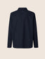 Overshirt in Navy Blue Stretch Cotton and Linen Herringbone | Jacob Cohën