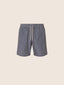 Swim Boxer Shorts in Navy Blue and Beige Technical Fabric with Rope Print | Jacob Cohën