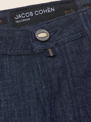 Bard Regular-Slim 5 Pocket Jeans in Dark Blue Luxury Comfort Denim with Rinse Wash