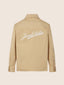 Overshirt in beige gabardine with logo print | Jacob Cohën