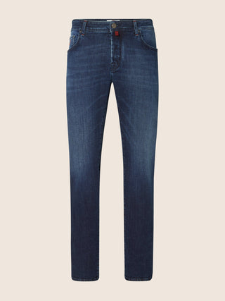 5-Pocket-Jeans Luis Regular aus dunkelblauem Comfort Stretch Denim