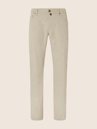 5-Pocket-Hose Luis Regular aus hellbeigem Stretch-Nylon-Twill