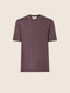 T-shirt girocollo in jersey di lana merino bordeaux mélange | Jacob Cohën