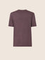 T-shirt girocollo in jersey di lana merino bordeaux mélange | Jacob Cohën