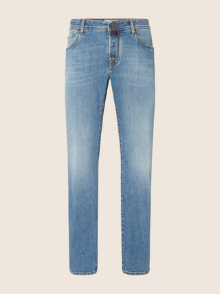 5-Pocket-Jeans Luis Regular aus hellblauem Comfort Stretch Denim