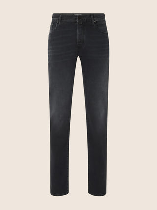 Jeans 5 tasche Bard regular-slim in denim stretch di cotone organico nero scuro