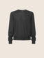 Crewneck Sweater in Mélange Dark Grey Wool and Silk Blend | Jacob Cohën