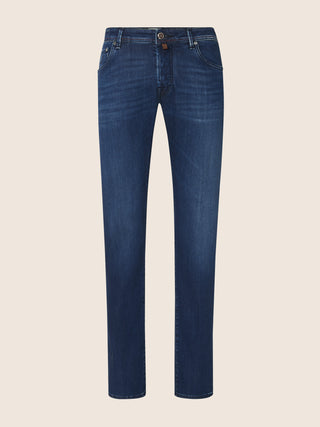Nick Slim Super Slim 5 Pocket Jeans in Medium Blue Super Stretch Soft Denim
