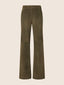 Pantalon Hailey en cuir suédé couleur kaki foncé, coupe décontractée, 5 poches | Jacob Cohën