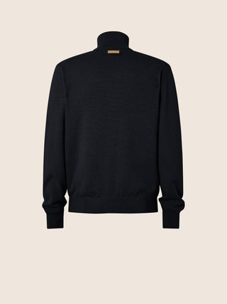 ^Pullover mit Stehkragen und halblangem Reißverschluss aus Kaschmir