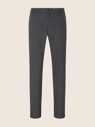Pantalone chino Gray regular in cady tecnico stretch di nylon grigio antracite