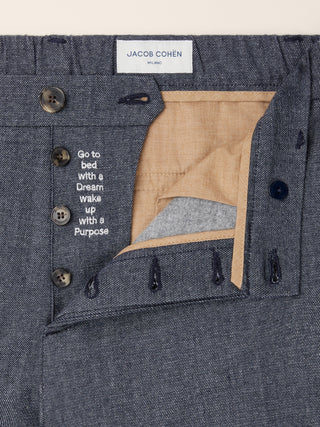 Gray – Pantaloni in twill comfort di cotone e lana