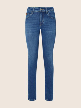 Kimberly Skinny 5 Pocket Jeans in Medium Blue Power Stretch Denim