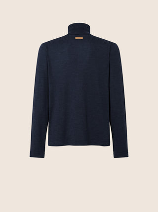 Turtleneck sweater in wool and silk