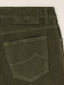 Pantalon Bard en velours finement côtelé stretch vert foncé, coupe regular-slim, 5 poches | Jacob Cohën