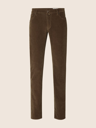 Bard Regular-Slim 5 Pocket Pants in Nut-Brown Stretch Corduroy