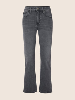 Jean Kate Crop en denim power stretch gris clair, coupe straight, 5 poches