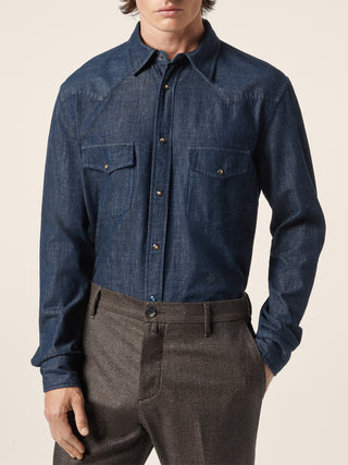 Westernbluse aus leichtem Denim