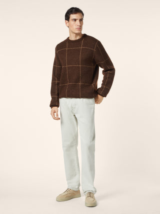 Pullover mit Rundhalsausschnitt aus Wolle und Mohair