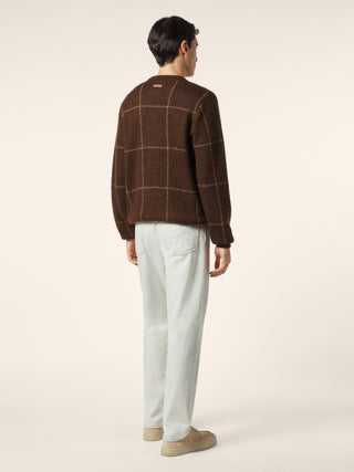 Maglia girocollo in lana e mohair