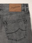 Edo Regular-Straight 5 Pocket Jeans in Grey Cotton and Lyocell Denim | Jacob Cohën
