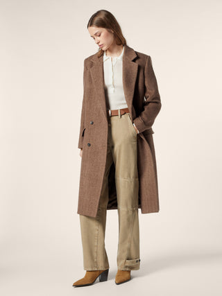 Herringbone Wool Coat