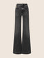 Jackie Palazzo 5 Pocket Jeans in Dark Grey Cotton and Lyocell Denim | Jacob Cohën