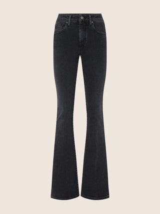 Jean Vivian en denim power stretch gris, coupe bootcut, 5 poches
