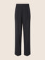 Tracy Wide Pants in Black Stretch Wool Canvas | Jacob Cohën