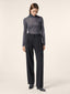 Tracy Wide Pants in Black Stretch Wool Canvas | Jacob Cohën