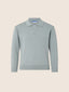 Light grey long-sleeved polo shirt in cashmere blend | Jacob Cohën