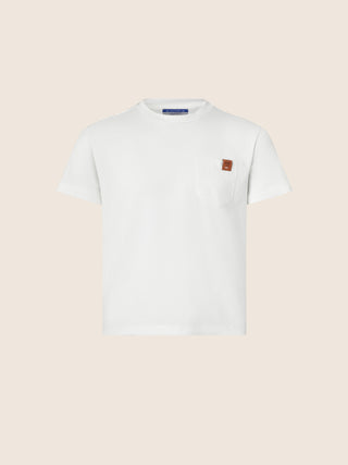 White cotton T-shirt with pocket