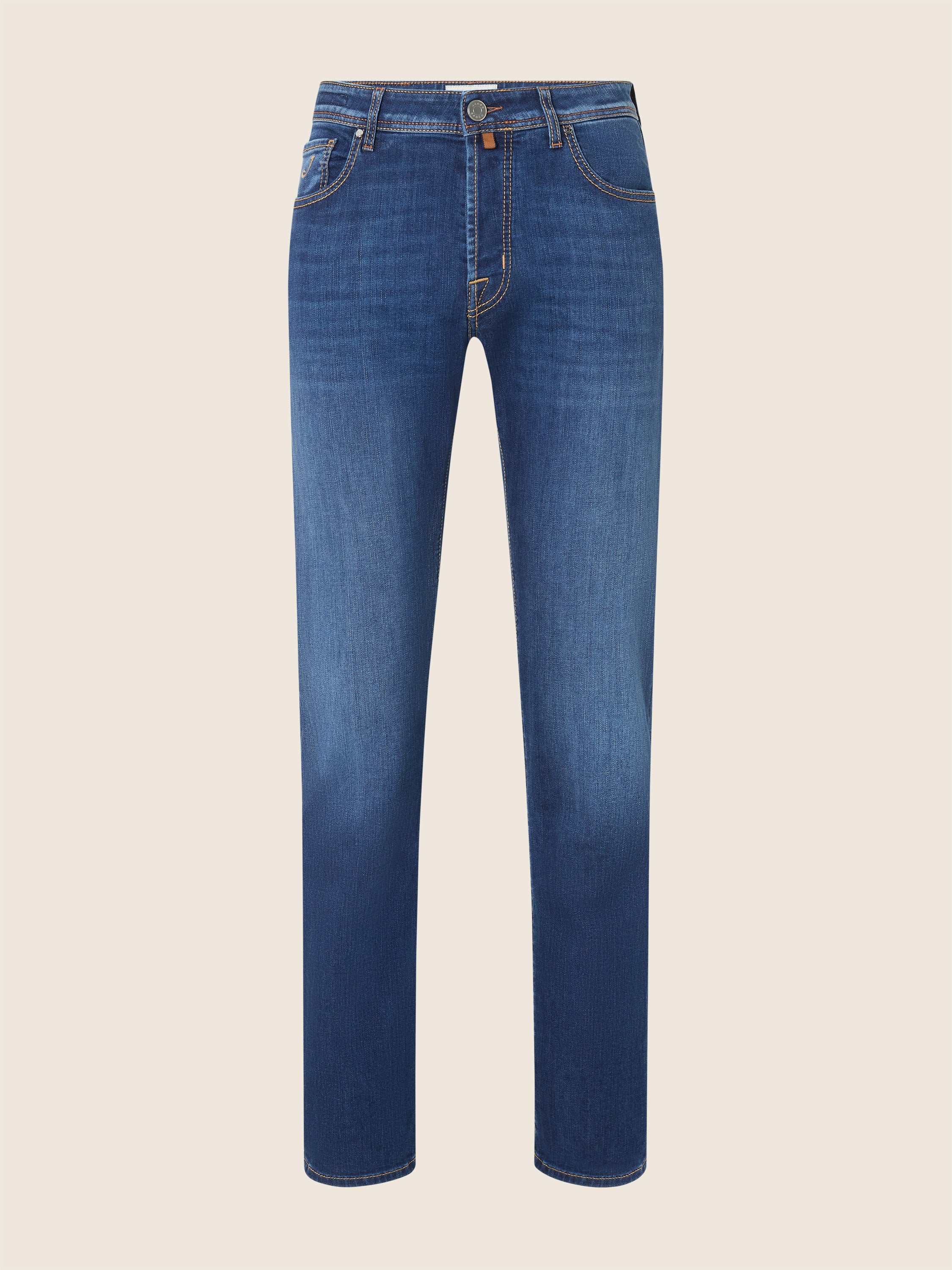 Bard Regular-Slim 5 Pocket Jeans in Medium Blue Super Stretch