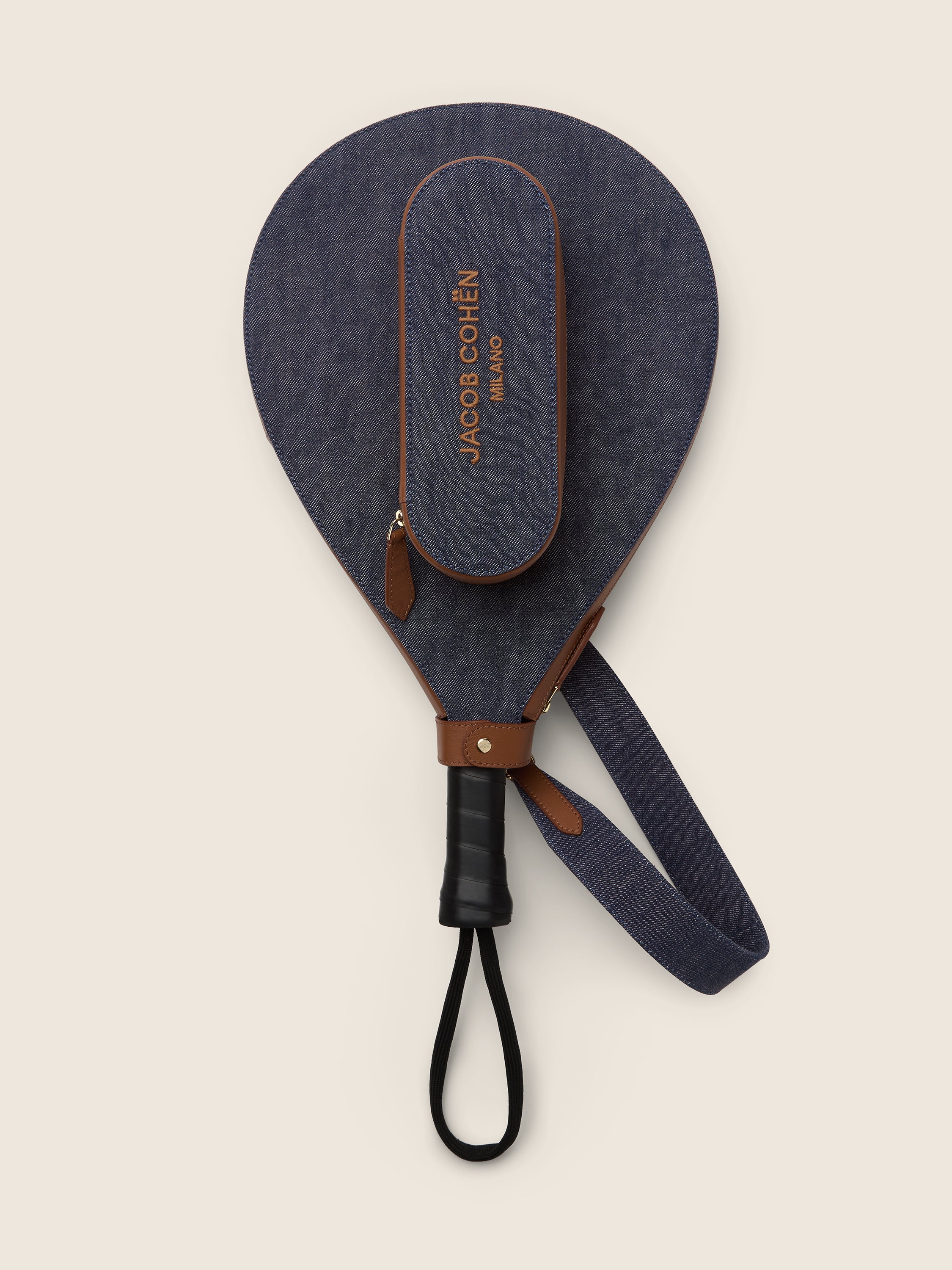 Padel Holder Kit in Leather and Dark Blue Denim with Rinse Wash