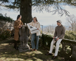 Long Sleeve Polo Shirt in Grey Melange Cashmere